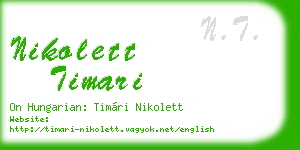 nikolett timari business card