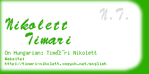 nikolett timari business card